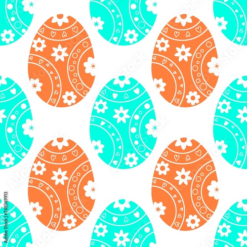 easter eggs seamless pattern