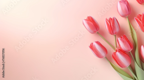 Tulips with copy space, spring flowers