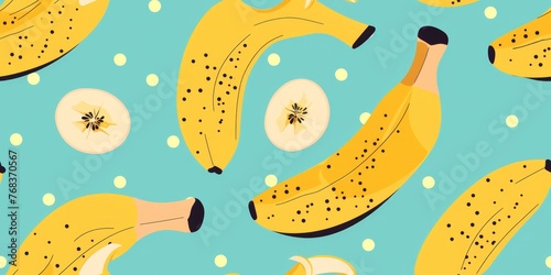 Colorful Banana Pattern Background