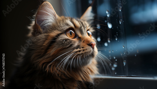 Beautiful cat wallpaper image background created with a genrative ai technology  © jim