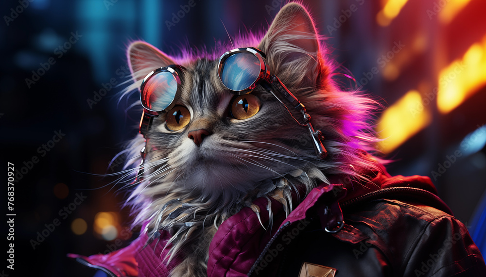 Beautiful cat wallpaper image background created with a genrative ai technology Beautiful cat wallpaper image background created with a genrative ai technology
