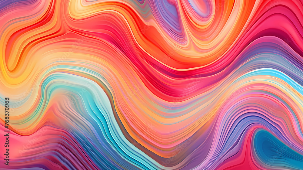 Obraz premium Flowing colorful glowing psychedelic abstract background art