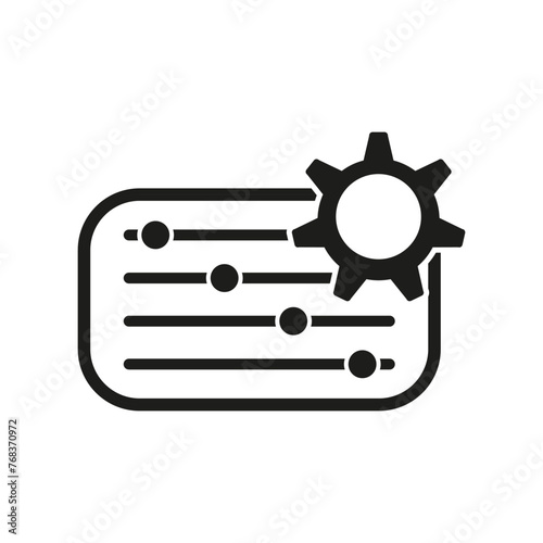 Settings menu icon. Configuration options symbol. System preferences sign. Adjustable parameters concept. Vector illustration. EPS 10.