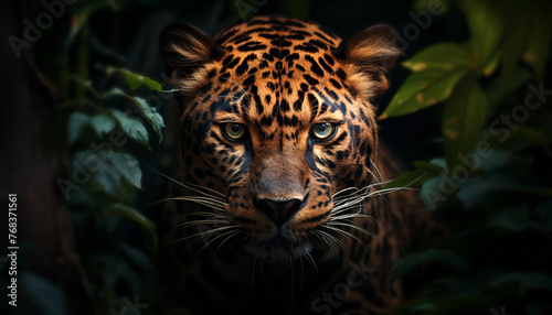 Beautiful Leopard wallpaper image background created with a generative ai technology 