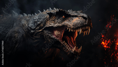 T-rex  tyrannosaurus rex dinosaur wallpaper image background created with a generative ai technology