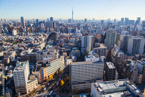 東京都市風景 文京区 文京シビックセンターからの眺望
