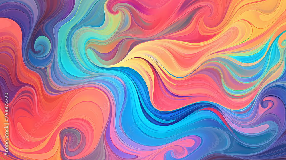 Obraz premium Multicolored pattern with abstract waves