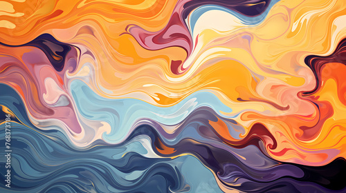 Multicolored pattern with abstract waves