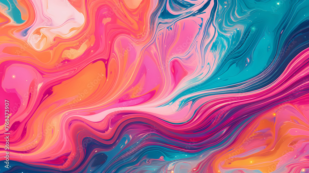 Multicolored pattern with abstract waves