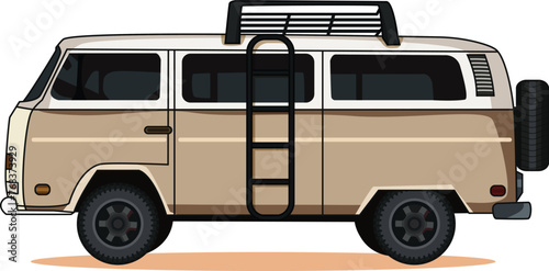 Microbus vector template design , side view , White background