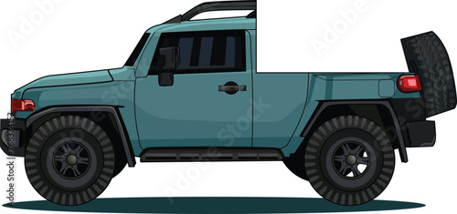 SUV car on the road Side View