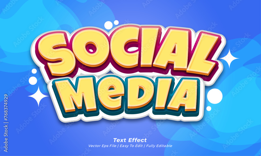 Social media text effect editable 3d text style