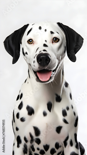 Captivating Portrait of a Dalmatian Sitting on a Green Lawn - Perfect Representation of the Breed © Isabelle