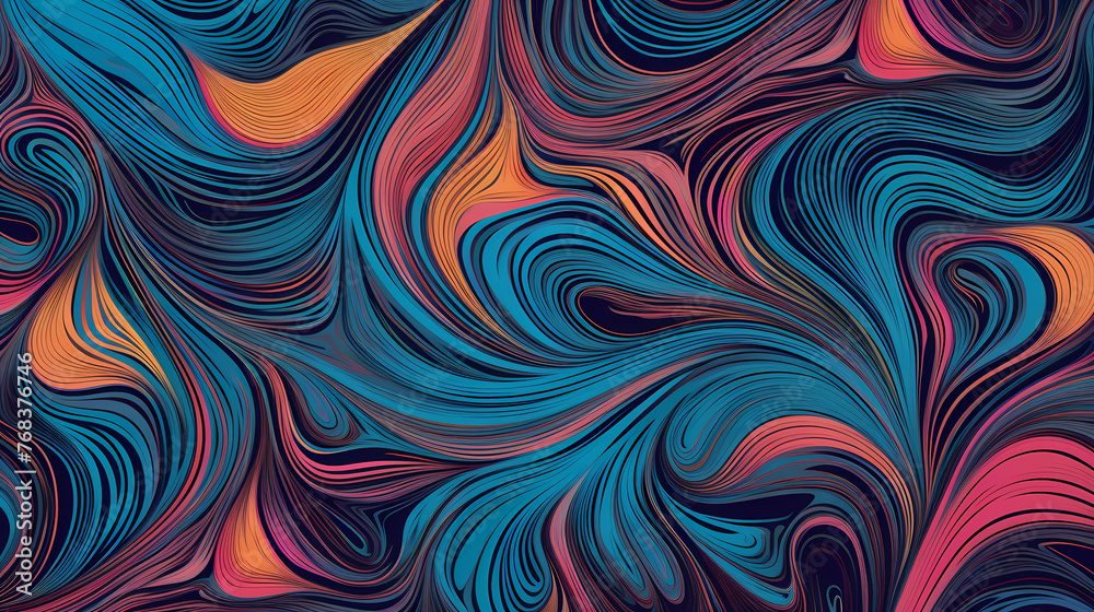 Obraz premium Psychedelic multicolored abstract background with swirls