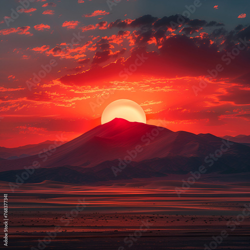 sunset in the desert. generative ai 