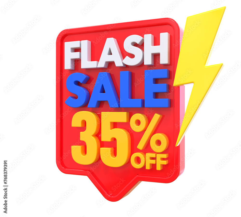 35 Percent Flash Sale Off 3D Render 