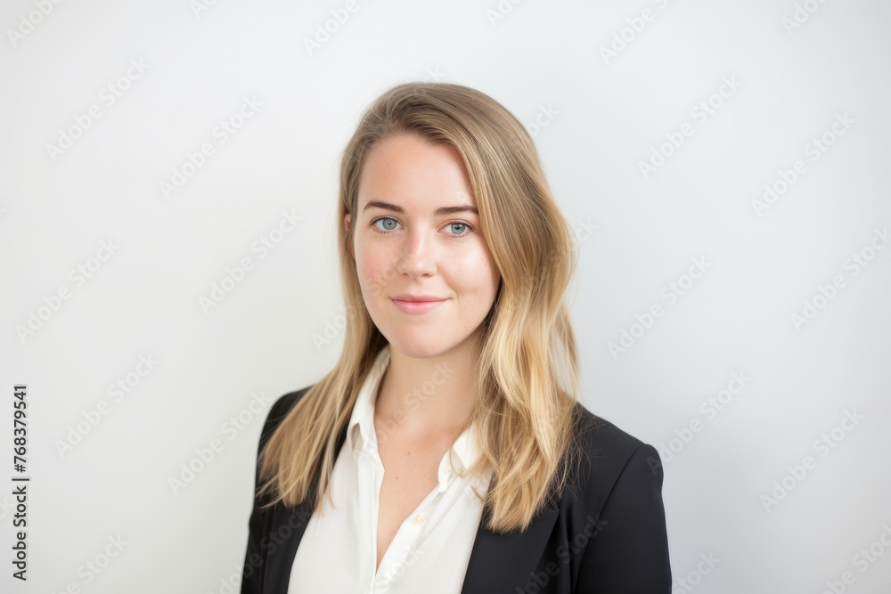 Portrait of a beautiful young business woman on a white background. Portrait of a beautiful young business woman on a white background.