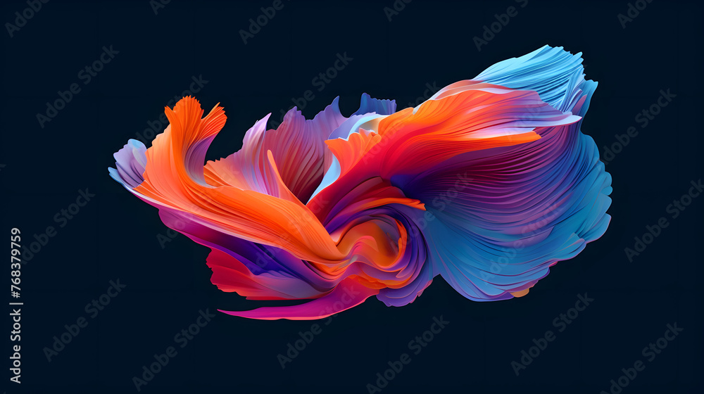 Digital technology gradient fishtail wave abstract graphic poster web page PPT background with generative Digital technology gradient fishtail wave abstract graphic poster web page PPT background with generative