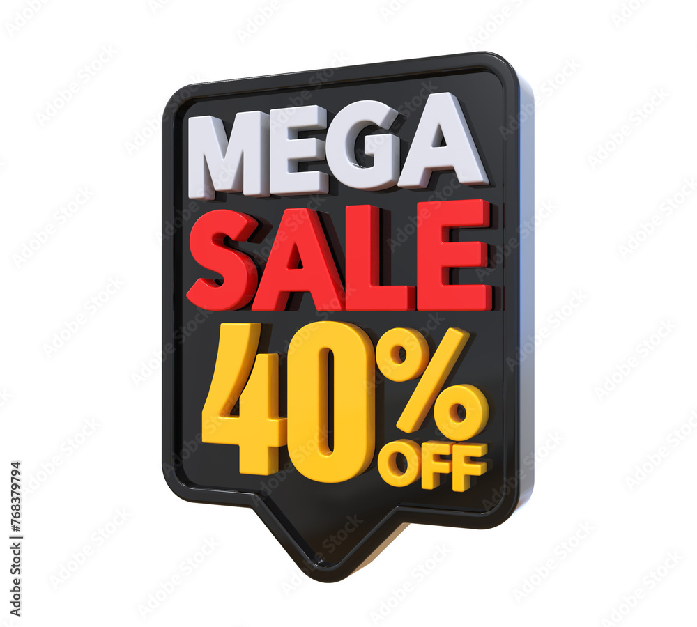 40 Percent Mega Sale Off 3D Render