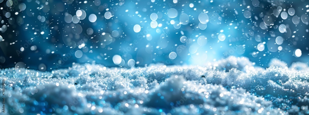 Abstract background with snow and bokeh lights. Winter landscape Abstract background with snow and bokeh lights. Winter landscape