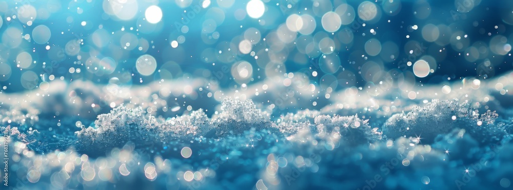 Abstract background with snow and bokeh lights. Winter landscape Abstract background with snow and bokeh lights. Winter landscape