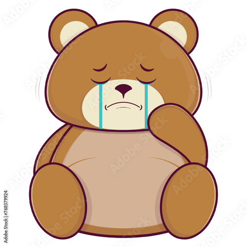 bear crying face cartoon cute