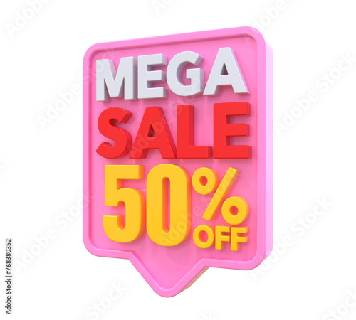 50 Percent Mega Sale Off 3D Render