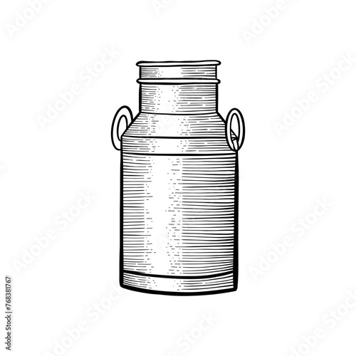 can container vector illustration in engraving style