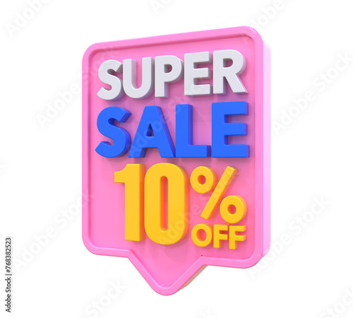 10 Percent Super Sale Off 3D Render