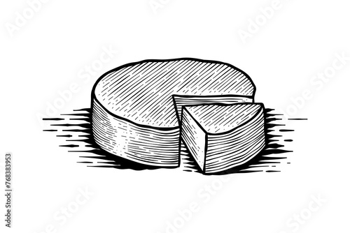 Cheese making Vector illustration in sketch style