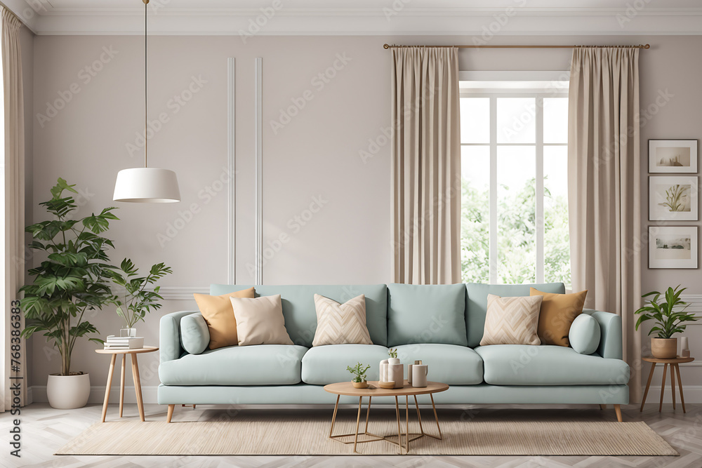 lovely style living room interior with dining table perfect for home parties, Generative AI lovely style living room interior with dining table perfect for home parties, Generative AI
