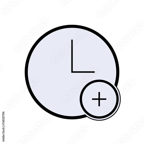 Additional Time Icon. Increase Duration Symbol.