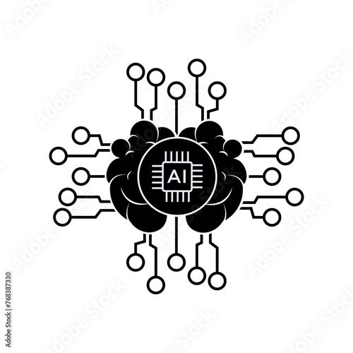 Artificial Intelligence Icon. AI Symbol. Infographic Element. Logo Template - Vector. 