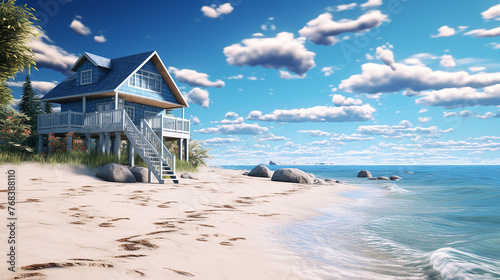 nature background with ocean retreat with a quite beach scene and remote beach photo