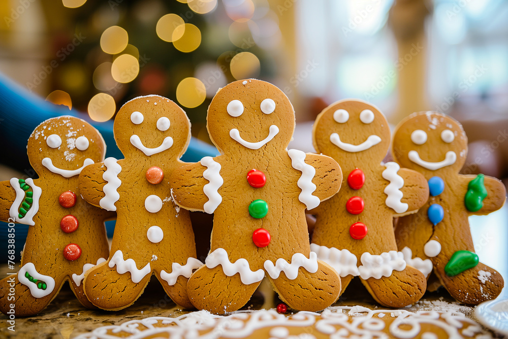 Gingerbread Family Decorates Human Cookie, Holiday Gingerbread Family Decorates Human Cookie, Holiday