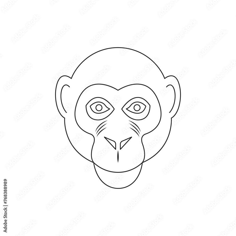 Monkey icon line style isolated on white background. Vector illustration Monkey icon line style isolated on white background. Vector illustration