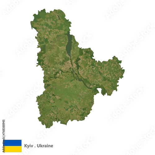 Kyiv, Oblasts of Ukraine Topographic Map (EPS)