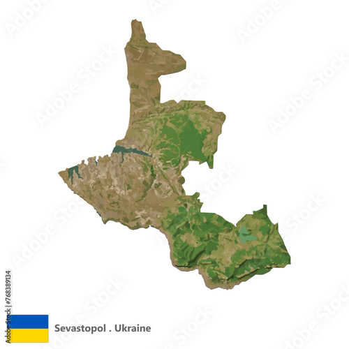 Sevastopol, Oblasts of Ukraine Topographic Map (EPS)