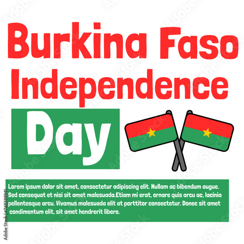 Fototapeta Naklejka Na Ścianę i Meble -  Burkina Faso Independence Day Social Media Design Vector
