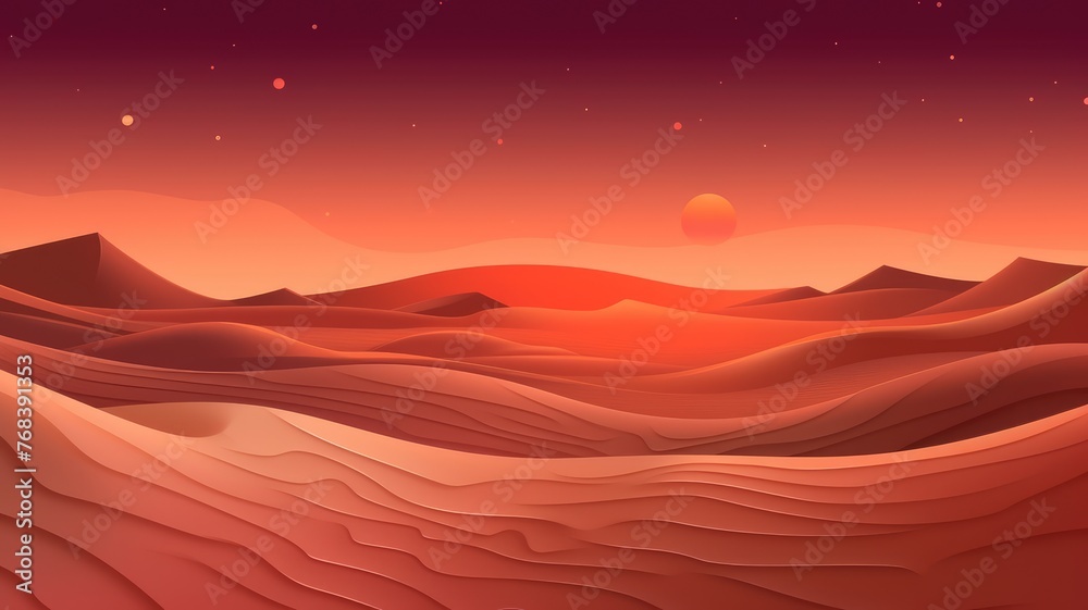 cartoonn desert scene at sunset, with smooth dunes and a warm, tranquil atmosphere cartoonn desert scene at sunset, with smooth dunes and a warm, tranquil atmosphere