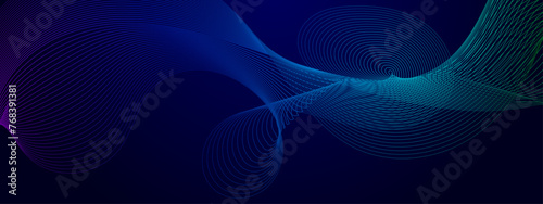 Purple violet green and blue vector tech modern futuristic with line in glowing background. Modern smooth wavy lines. Futuristic concept. Suit for banner, brochure, cover, website, corporate, flyer