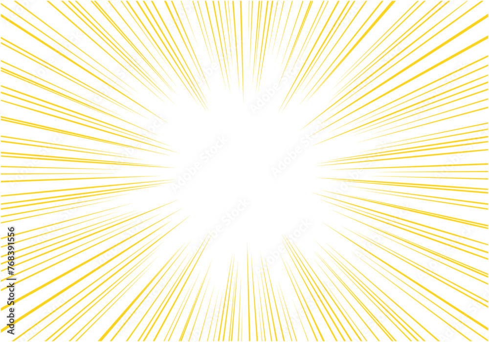 Fototapeta premium 漫画で使える集中放射線3透過PNG黄色