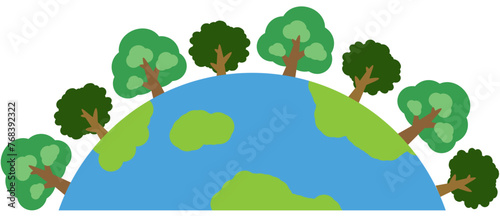 World map green planet earth day or environment day concept. © Apisara