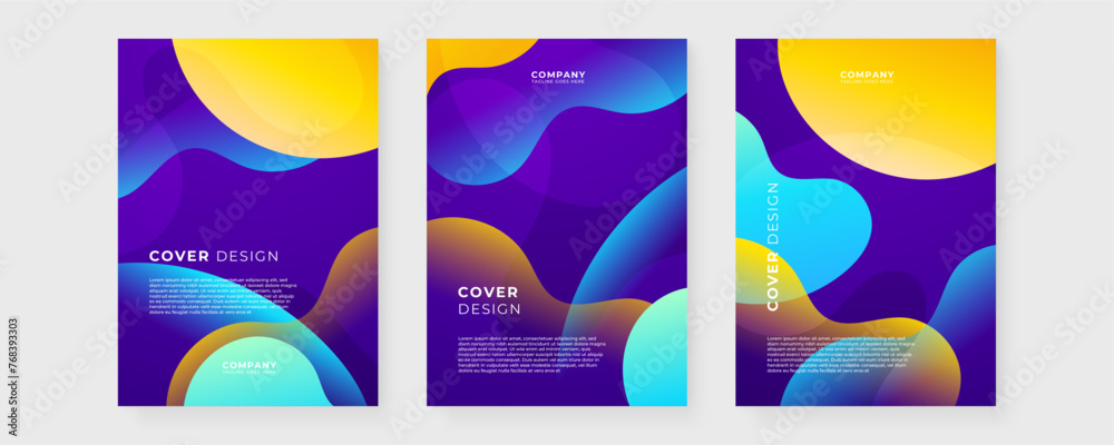 Colorful colourful geometric shapes cover design template
