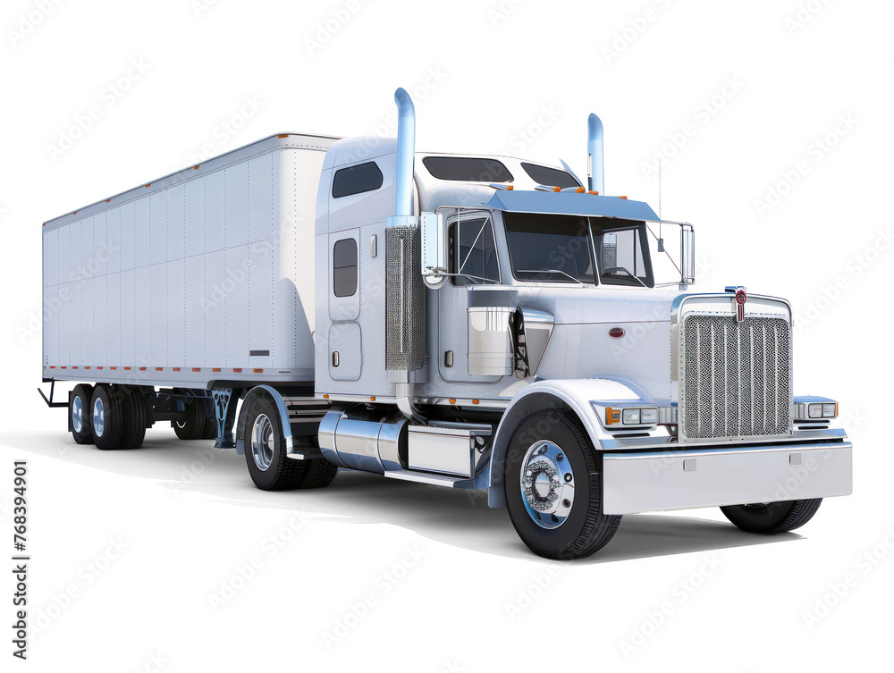 semi tractor trailer, plain on transparency background PNG
