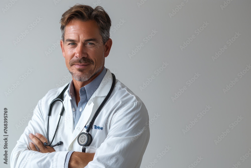 portrait of smiling doctor with copy space. Free Space. portrait of smiling doctor with copy space. Free Space.