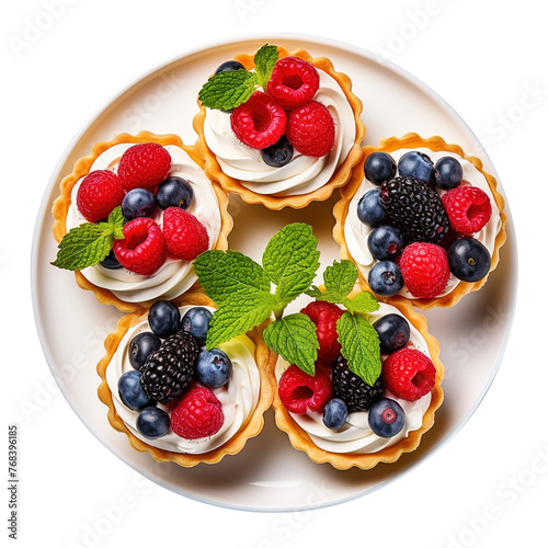 salad with berries on transparent background  clipping path  png  