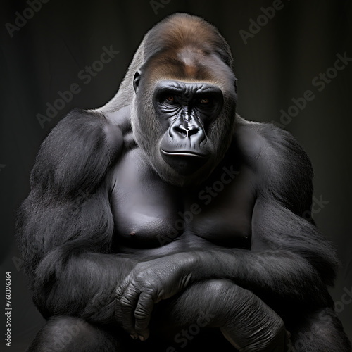 Portrait of a Western Lowland Gorilla in the rainforest © Laik Alam
