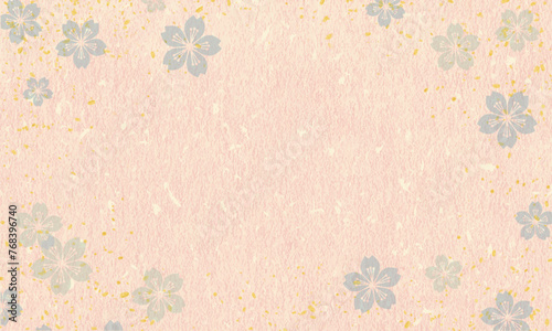 和紙と桜の和風のベクター背景素材