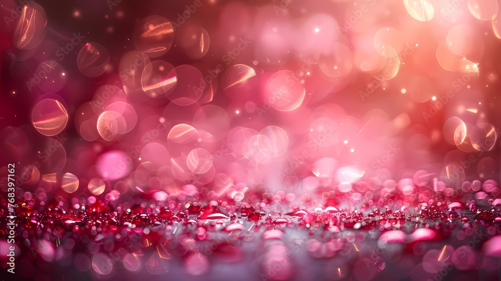 Abstract pastel pink and gold bokeh effect light flare, sparkling for festive and celebration background, poster and wallpaper or banner Abstract pastel pink and gold bokeh effect light flare, sparkling for festive and celebration background, poster and wallpaper or banner